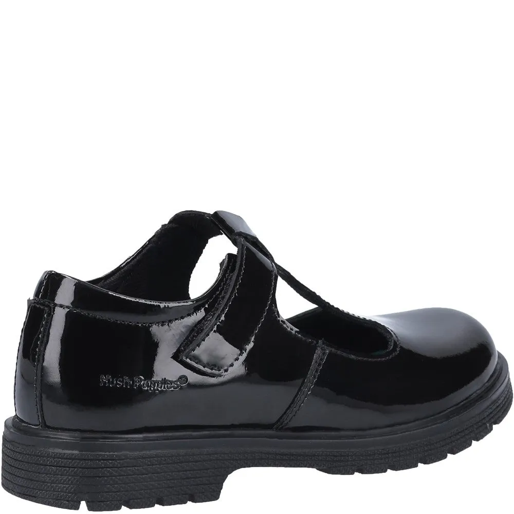 Hush Puppies Gracie Senior Patent School Shoes
